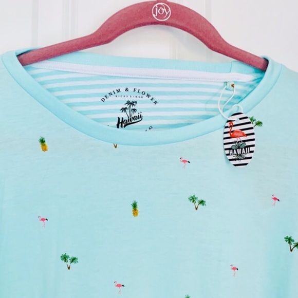 Denim & Flower Tops - Denim and Flower shirt